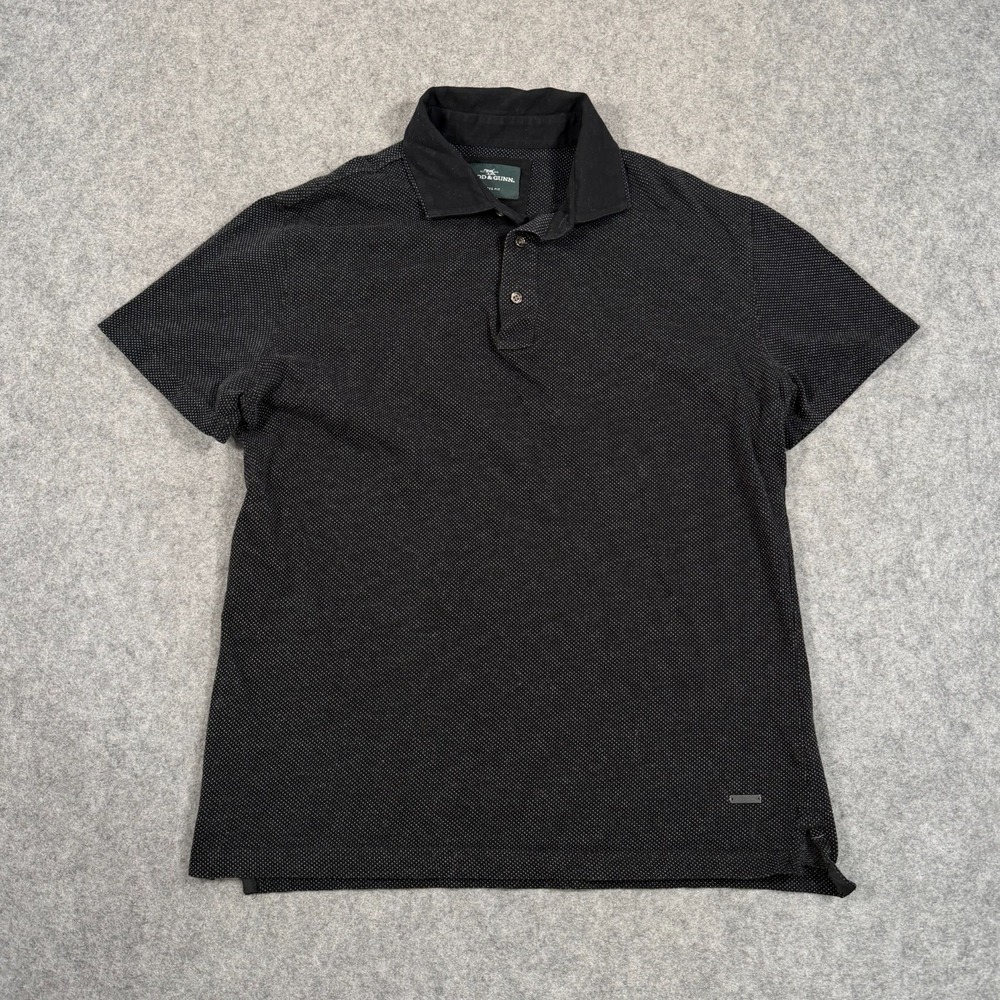 Rodd & Gunn Black White Stanley Point Sports Fit Polo Shirt Men's Size Large